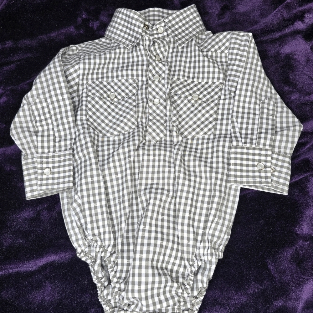 Red River Western Pearl Snap Button Classic Checkered Kids One Piece NWT